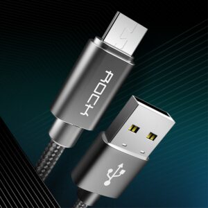 ROCK Type C Fast Charging Metal nylon braided Cable